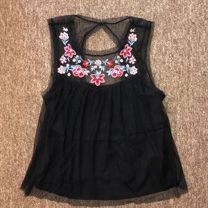 Black Floral Blouse